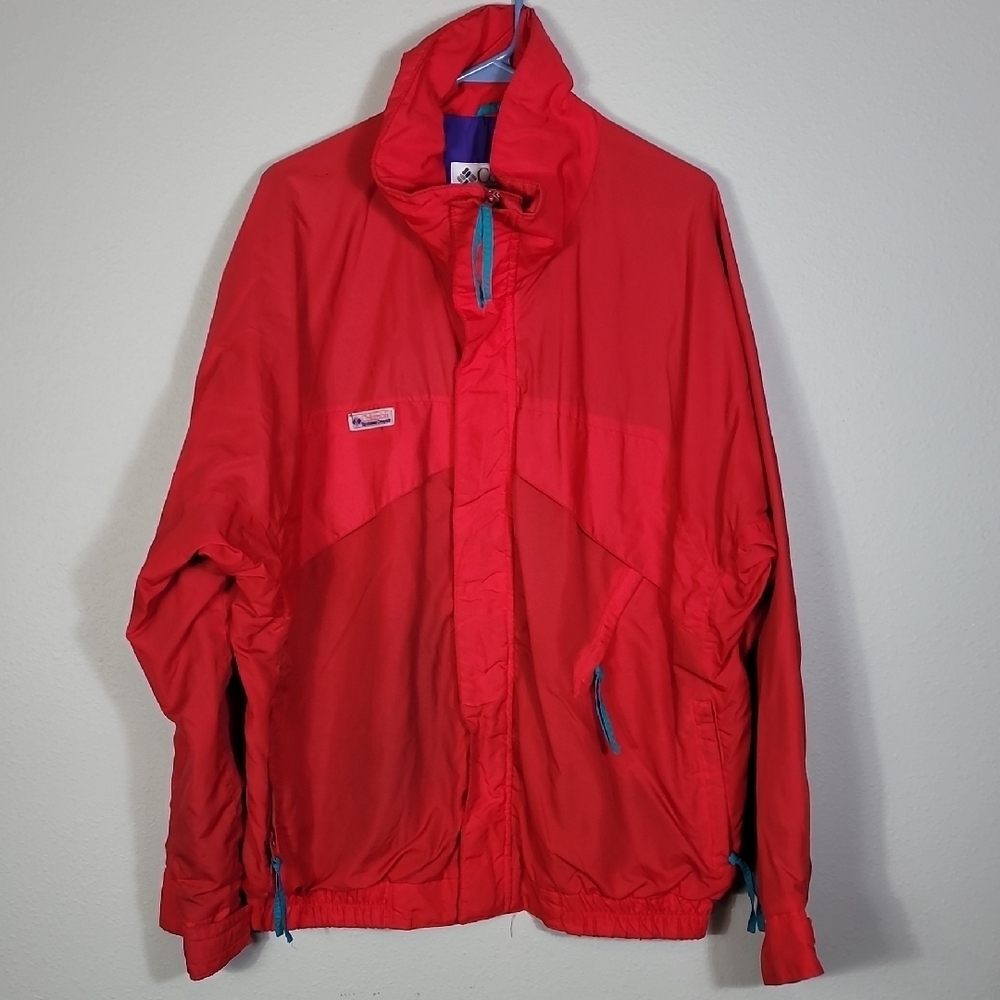 Columbia Mens Whirlibird Mens Soft Shell Coat Size L Radial Sleeve Outdoor Red